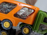 img 1 attached to Dinosaur Toys For Kids Ages 3-5, Light & Sound Dinosaur Truck Playset With Brachiosaurus, Tyrannosaurus, Spinosaurus, Triceratops, Iron Dragon And Pterosaur Figures review by Jessie Perry