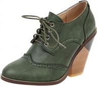womens brogue high heels: stylish lace-up oxford wingtips for a fashionable look logo