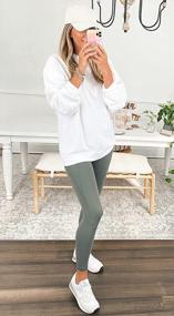 img 2 attached to Women'S Solid Color Sporty Sweatshirt Casual Loose Crew Neck Long Sleeve Pullover KIRUNDO 2023 Fall Ribbed Cuffs Hem Tops
