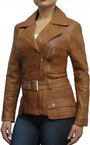 img 1 attached to Women'S Genuine Leather Biker Jacket By Brandslock - Classic Goat Skin Style
