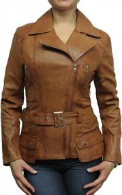 img 3 attached to Women'S Genuine Leather Biker Jacket By Brandslock - Classic Goat Skin Style