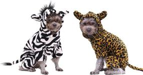 img 3 attached to 🐾 YAODHAOD Halloween Costumes for Dogs: Zebra and Leopard Dog Hoodie Pack - Warm Flannel Coat Outfits for Small Medium Dogs and Cats