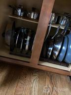 img 1 attached to 🔲 Maximize Kitchen Cabinet Space with Toplife 7+ Lid Organizer for Cutting Boards, Plates, Bakeware - Brown review by Smokeythecryptkeeper Collars