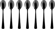 heavy duty black disposable plastic spoons - 50 count - premium solid color cutlery logo
