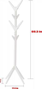 img 2 attached to Stylish Neasyth White Wood Coat Rack For Entryways And Living Spaces