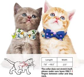 img 3 attached to 🐱 KUDES Breakaway Cat Collar with Adorable Bow Tie and Bell Charms, Set of 2 Adjustable Safety Buckle Printed Pet Collars for Kittens, Puppies, and Other Small Animals