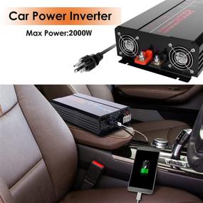 img 1 attached to ⚡️ 2000W Power Inverter: Pure Sine Wave Car Inverter with Wireless Remote, LCD Display & Triple AC Outlets - Ideal for Travel, Camping & Power Outage