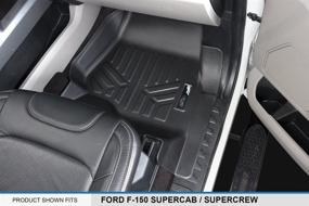 img 2 attached to MAX LINER A0167 - Black Floor Mats for 2015-2020 Ford F-150 SuperCab or SuperCrew Cab