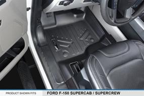 img 3 attached to MAX LINER A0167 - Black Floor Mats for 2015-2020 Ford F-150 SuperCab or SuperCrew Cab