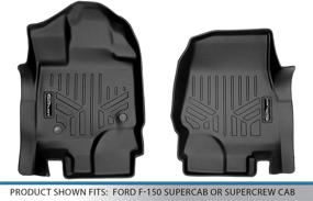 img 1 attached to MAX LINER A0167 - Black Floor Mats for 2015-2020 Ford F-150 SuperCab or SuperCrew Cab
