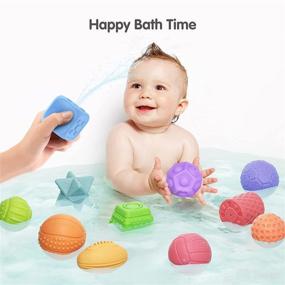 img 2 attached to 🧠 Enhance Your Baby's Development with TUMAMA 12PCS Baby Sensory Toys - Textured Toddler Ball, Squeeze Toys, Teething Toys, and More!