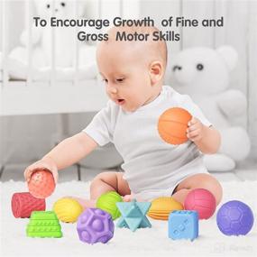 img 1 attached to 🧠 Enhance Your Baby's Development with TUMAMA 12PCS Baby Sensory Toys - Textured Toddler Ball, Squeeze Toys, Teething Toys, and More!