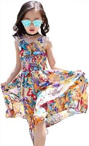 img 2 attached to Girls' Floral Maxi Dress And Summer Jumpsuit By BINPAW - Casual Boho Sleeveless Beach Wear
