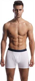 img 3 attached to Men'S Cotton Stretch Knit Boxer Briefs With Open Fly - 3 Pack Of Classic Fit Underwear By Inskentin