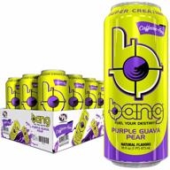0 calorie, sugar free purple guava pear energy drink with super creatine - bang energy caffeine free (12 pack of 16 fl oz) logo