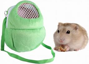 img 4 attached to Yosoo 1 PCS Portable White Mesh African Hedgehog Hamster Breathable Pet Dog Carrier Bags Handbags Puppy Cat Travel Backpack (S, White Mesh - Green)
