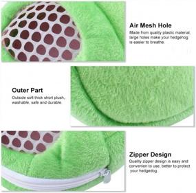 img 2 attached to Yosoo 1 PCS Portable White Mesh African Hedgehog Hamster Breathable Pet Dog Carrier Bags Handbags Puppy Cat Travel Backpack (S, White Mesh - Green)