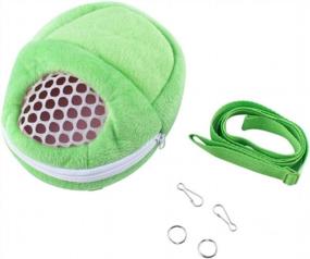 img 3 attached to Yosoo 1 PCS Portable White Mesh African Hedgehog Hamster Breathable Pet Dog Carrier Bags Handbags Puppy Cat Travel Backpack (S, White Mesh - Green)