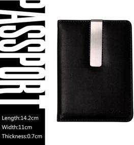 img 2 attached to PW1015 Leather Passport Stainless Plastic