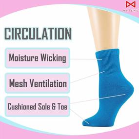 img 2 attached to 6 Pack 9-11 NevEND Diabetic Cotton Womens Ankle Socks: Physicians Approved Non Binding Health Circulatory Support