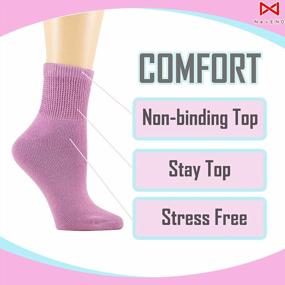 img 3 attached to 6 Pack 9-11 NevEND Diabetic Cotton Womens Ankle Socks: Physicians Approved Non Binding Health Circulatory Support