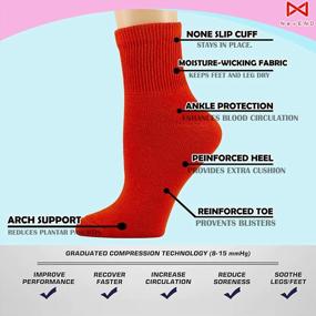 img 1 attached to 6 Pack 9-11 NevEND Diabetic Cotton Womens Ankle Socks: Physicians Approved Non Binding Health Circulatory Support