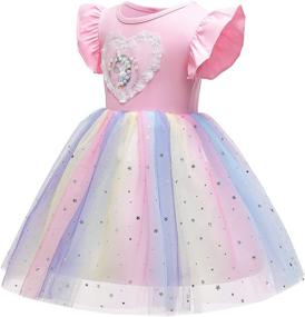 img 3 attached to Jetfree Sleeve Dresses Length Christmas Girls' Clothing - Dresses