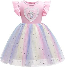 img 4 attached to Jetfree Sleeve Dresses Length Christmas Girls' Clothing - Dresses