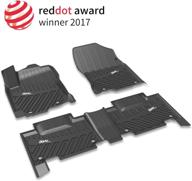 🔥 high-quality 3w floor mats: perfect fit for toyota rav4 2019-2022 | all-weather tpe custom floor liners | 1st & 2nd row full set | non-hybrid model | black logo