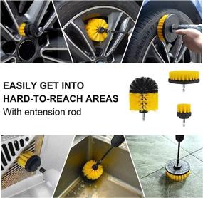 img 1 attached to 🧼 Setsail Drill Brush Set: Ultimate Cleaning Power with Extended Long Attachment and Medium Stiffness Bristles - Ideal for Kitchen, Bathroom, Surface, Grout, Bathtub, and Sink