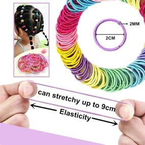 img 3 attached to 🎀 SHICEN 300PCS Baby Hair Ties for Girls - Multicolor Small Elastic Hair Bands for Ponytails, No Damage Hair Accessories for Newborns, Infants, Toddlers