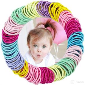 img 4 attached to 🎀 SHICEN 300PCS Baby Hair Ties for Girls - Multicolor Small Elastic Hair Bands for Ponytails, No Damage Hair Accessories for Newborns, Infants, Toddlers