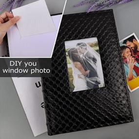 img 2 attached to Черный кожаный фотоальбом на 300 фотографий для горизонтальных фотографий 4X6 - идеально подходит для свадеб и семейных воспоминаний от RECUTMS