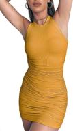 👗 flaunt your style with miivoo sleeveless shoulder stretchy bodycon women's dresses логотип