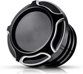 img 4 attached to Enhance Your Harley Sportster XL1200/883: KATUR Black Chrome Motorcycle Fuel Gas Oil Tank Cover