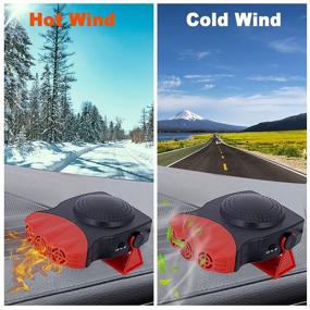 img 2 attached to Portable Car Heater, 12V 150W 2-in-1 Heating and Cooling Defogger for Windshield Defrost/Defog, Car Warmth - Red