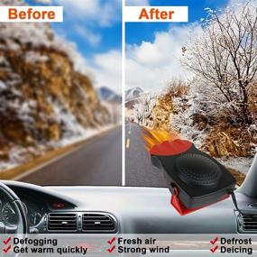 img 3 attached to Portable Car Heater, 12V 150W 2-in-1 Heating and Cooling Defogger for Windshield Defrost/Defog, Car Warmth - Red