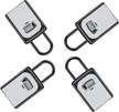 wall-mounted lock box for house keys - weatherproof & portable key safe with 5-capacity, resettable code for security - ideal for indoor, outdoor, garage, garden, store use - 4 pack logo
