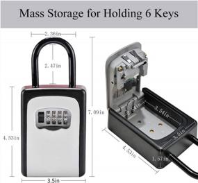 img 2 attached to Настенный замок для ключей от дома - всепогодный и портативный сейф для ключей с 5-местным, сбрасываемым кодом для безопасности - идеально подходит для использования в помещении, на открытом воздухе, в гараже, саду, магазине - 4 упаковки