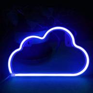 blue led cloud neon wall light – illuminating decor for bedrooms, living rooms, bars, and parties - battery or usb powered logo