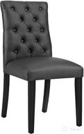 🪑 modway mo- duchess contemporary tufted button faux leather upholstered parsons dining chair in black logo