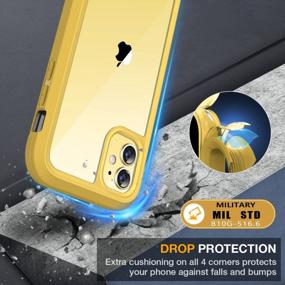 img 2 attached to IPhone 11 6.1 Inch Full-Body Rugged Bumper Case With 9H Tempered Glass Screen Protector [2023 Upgraded] - Miracase Glass Series Compatible For IPhone 11 (Yellow)