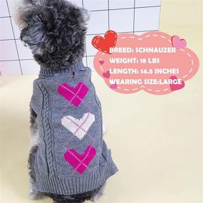 img 2 attached to 🐶 Adorable KYEESE Valentine's Day Dog Sweaters: Stylish Turtleneck Grey Knit Pullovers for Small Dogs with Leash Hole - Perfect Cat Sweaters too!