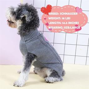 img 1 attached to 🐶 Adorable KYEESE Valentine's Day Dog Sweaters: Stylish Turtleneck Grey Knit Pullovers for Small Dogs with Leash Hole - Perfect Cat Sweaters too!