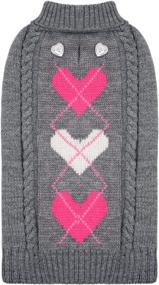 img 4 attached to 🐶 Adorable KYEESE Valentine's Day Dog Sweaters: Stylish Turtleneck Grey Knit Pullovers for Small Dogs with Leash Hole - Perfect Cat Sweaters too!