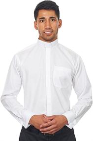 img 1 attached to 👔 Black Men's Clergy Shirt with Sleeve Collar - Ideal for Stylish Shirts