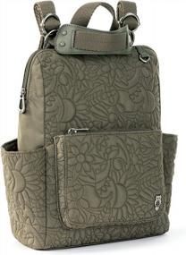 img 3 attached to Sakroots Womens Eco-Twill Eco Twill Loyola Small Convertible Backpack, Quilted Olive Spirit Desert, One Size US