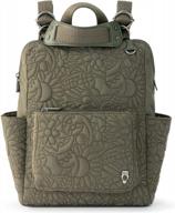 женский рюкзак sakroots eco-twill eco twill loyola, небольшой трансформируемый рюкзак, стеганый цвет olive spirit desert, один размер сша логотип
