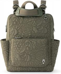 img 4 attached to Женский рюкзак Sakroots Eco-Twill Eco Twill Loyola, небольшой трансформируемый рюкзак, стеганый цвет Olive Spirit Desert, один размер США