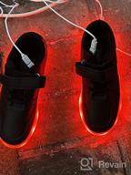 img 1 attached to 👟 Upgrade your Kids' Style with Wooowyet LED Sneakers for Boys and Girls - Hook&amp;Loop, Low Light Up, USB Rechargeable Shoes review by Brent Dietrich